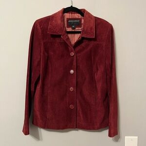 Bernardo Women's Burgundy Leather Jacket Size Medium